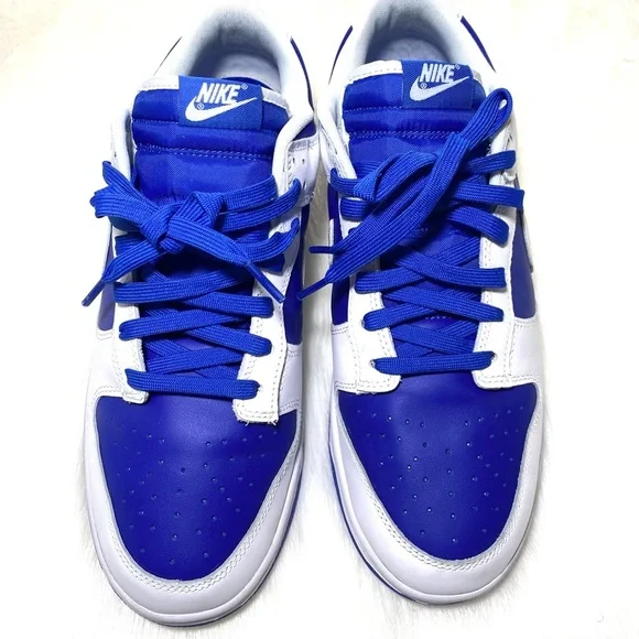 Nike Dunk Lows Sneakers Blue White Racer Low Dunks Leather Mens - Picture 3 of 9